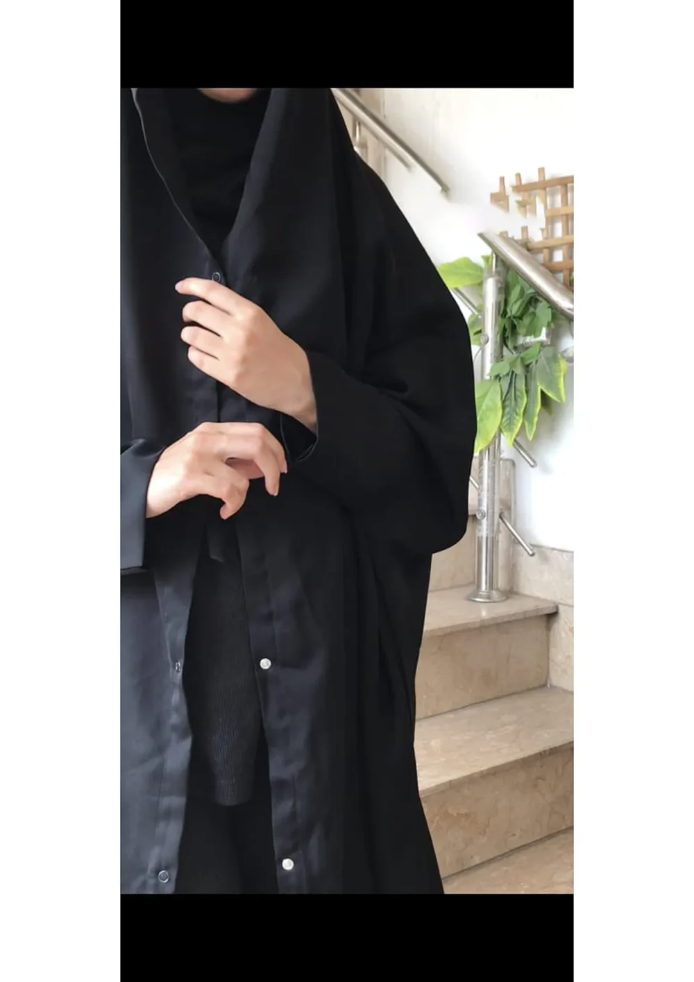 Iraqi Front Open Chadar Abaya – Nida Fabric - Image 3