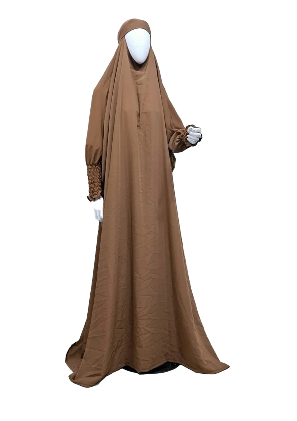 French Jilbab – Wool Peach Dual Georgette | Free Size - Image 4