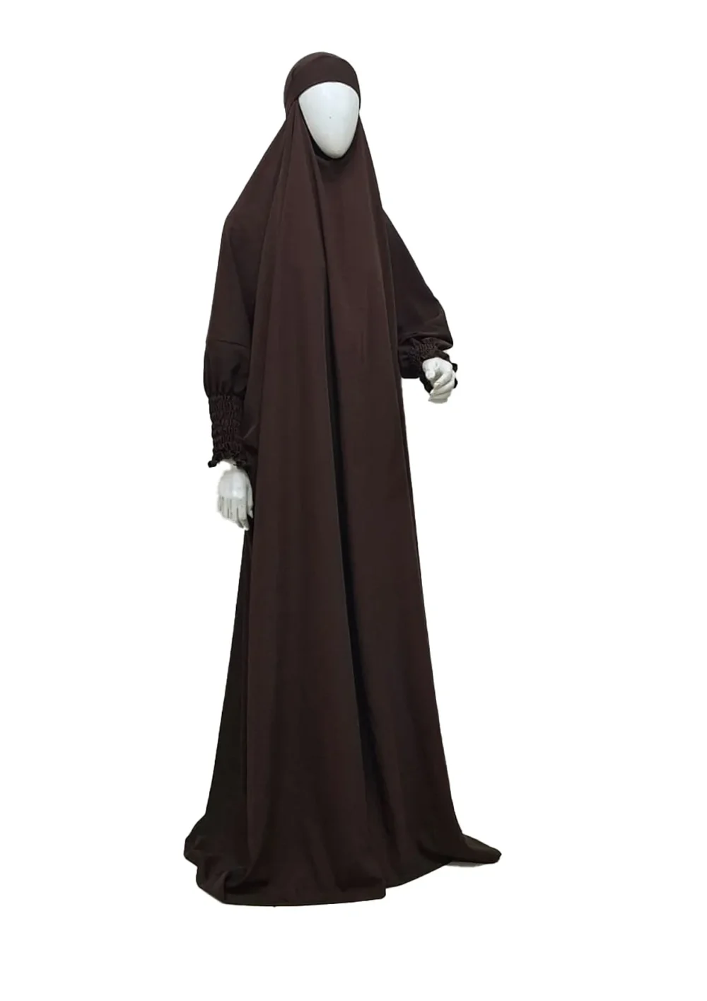 French Jilbab – Wool Peach Dual Georgette | Free Size - Image 6