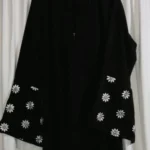 Sunflower Embroidered Maxi Bow Abaya – Peach Jorjjet | 55” Length
